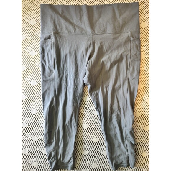 Athleta Salutation Stash Pocket II Cinch 7/8 Leggings Size 2X XXL Gray Blue - Picture 1 of 5
